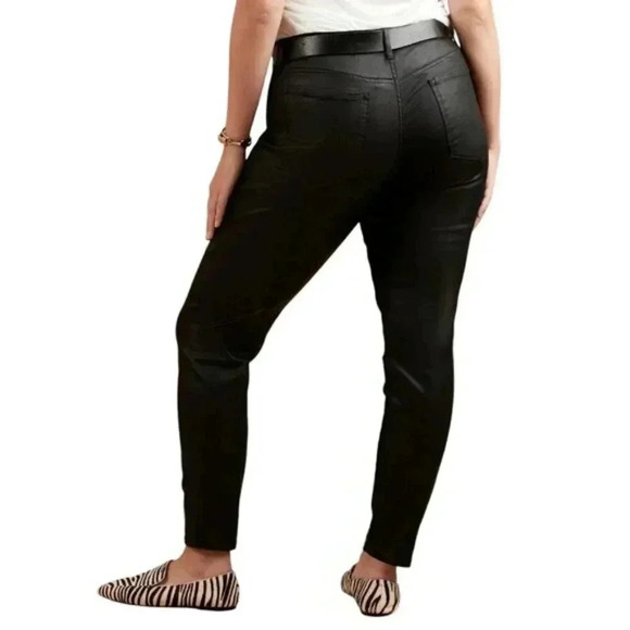 Banana Republic Factory  Mid Rise Coated Skinny Jeans Black Size 31 - Picture 1 of 11